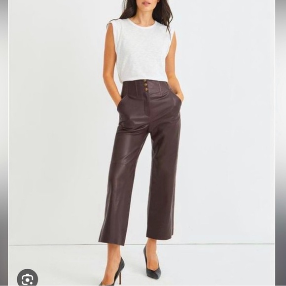 VERONICA BEARD Arcello High Rise Leather Pants - Size 10 - NWT ($1098US)! - Picture 1 of 9